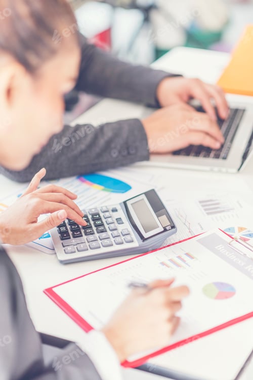 Preview: close up hand of marketing manager employee pointing at business document during discussion