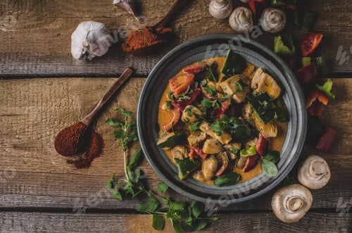 Preview: Curry chicken vegetable fresh food