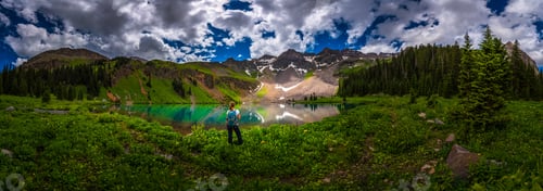 Preview: Hiker looks at Blue Lake Ridgway Colorado