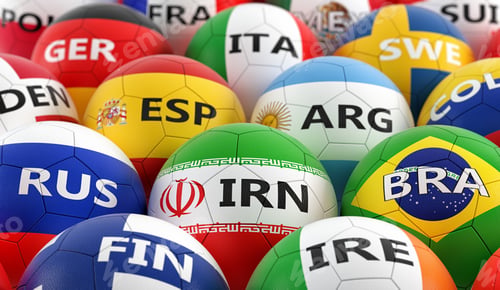 Preview: Soccer Balls in different national flag designs