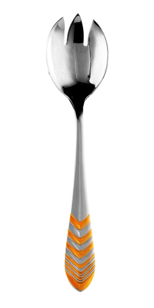 Preview: Table fork with golden pattern isolated on white background