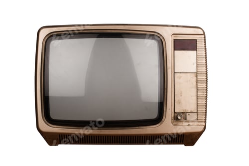 Preview: old TV isolated on white