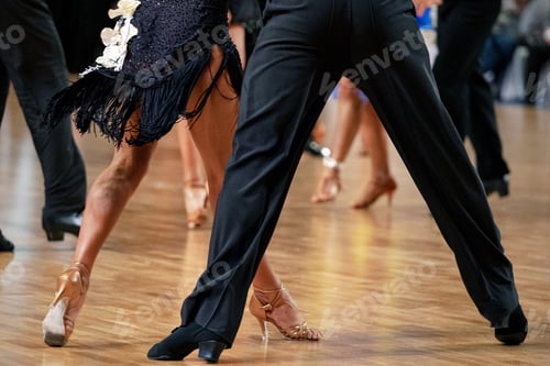 Preview: legs male and female dancers in dance competition