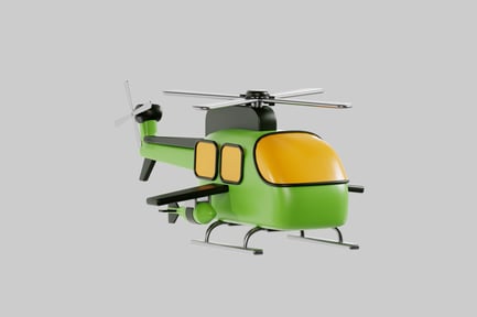 Preview: Cartoon green toy helicopter asset