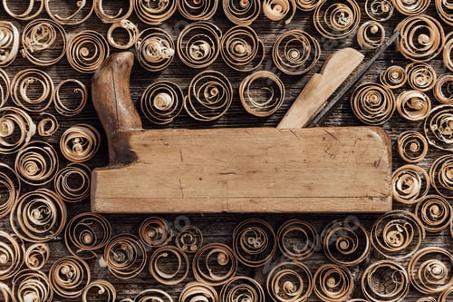 Preview: Old wood planer and shavings