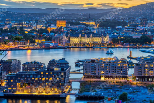 Preview: View over Oslo in Norway with the Oslo Fjord