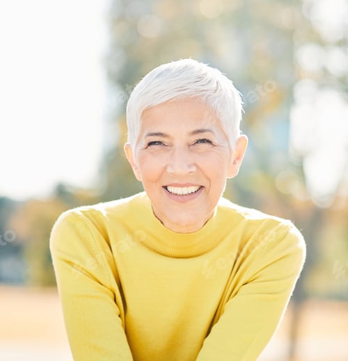 Preview: woman outdoor senior happy retirement elderly portrait female active park