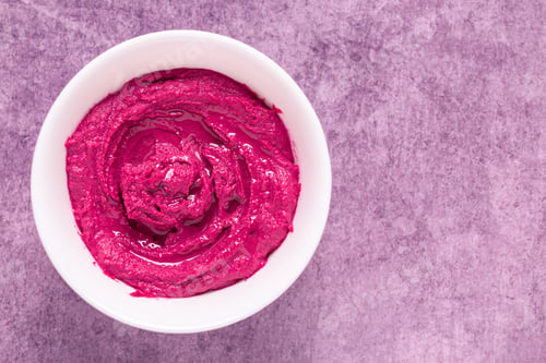 Preview: Roasted Beet Hummus in a bowl.
