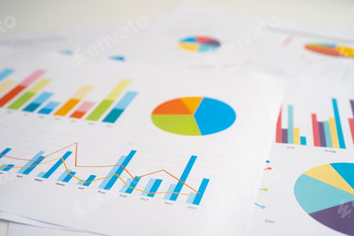 Preview: Charts Graphs paper. Financial development, Banking Account, Statistics, Investment Analytic