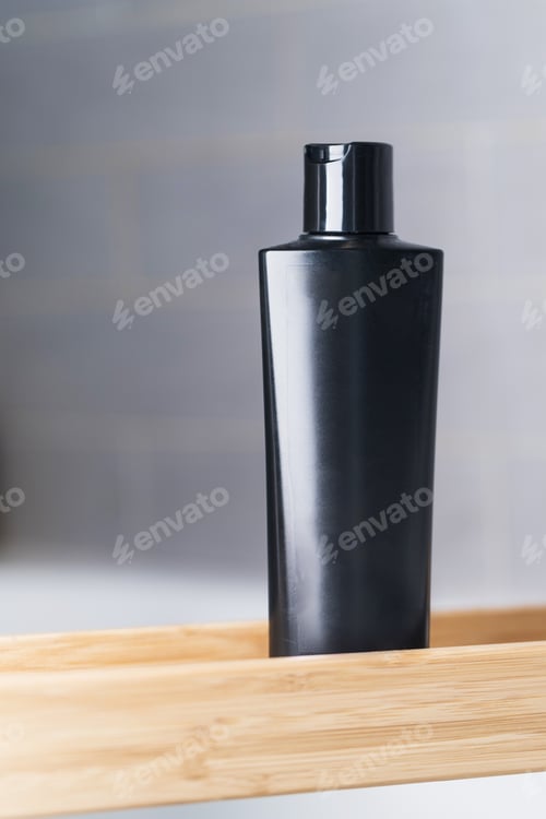 Preview: Shampoo, hair conditioner with a place for the logo in the bathroom. The concept of hair care.