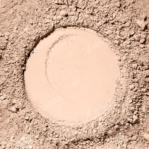 Preview: Swatch texture of beige powder for face makeup background. Light-skinned women