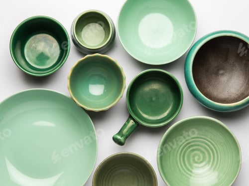 Preview: Empty ceramic bowls