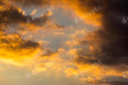 Preview: colorful dramatic sky with cloud at sunset.