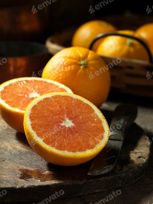 Preview: Whole and half oranges