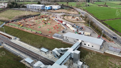 Preview: an overhead photo of the construction site for a city building project
