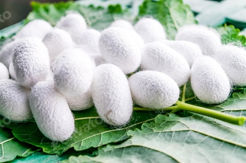 Preview: white silk cocoon, silky, fiber