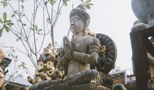 Preview: Buddha and Ganesha statue Asia culture Buddhism