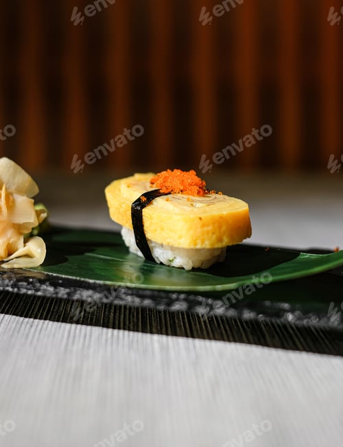 Preview: Closeup of sushi on a plate - Asian food