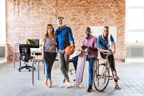 Preview: Portrait of casual colleagues in office