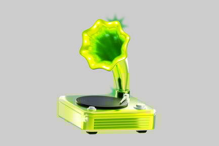 Preview: Lime green vintage phonograph design