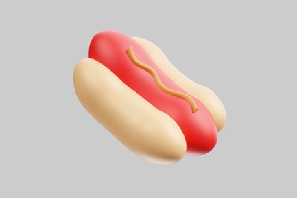 Preview: Cartoon hotdog with mustard topping