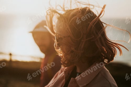 Preview: Woman strolling around with her friend in harsh winds