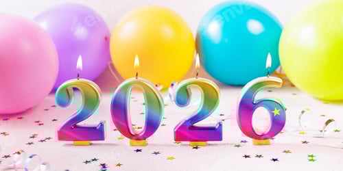 Visualização: banner de fundo de férias Feliz Ano Novo 2026