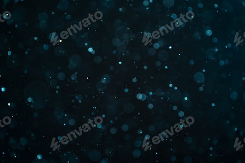 Preview: Abstract real dust particles on black background glittering sparkling bokeh overlay with copy space.