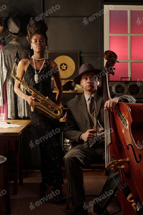 Preview: Young Black Woman and Middle Aged Caucasian Man Performing Jazz Music Together