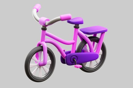 Bicycle with vibrant color scheme.