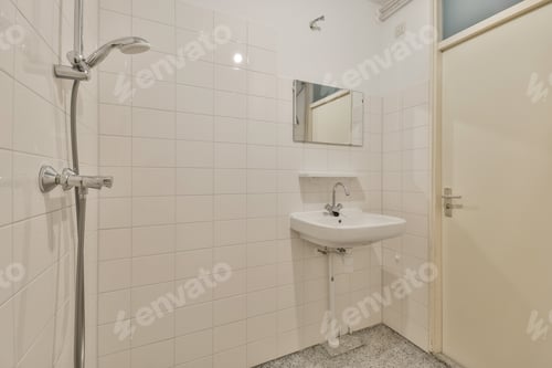 Preview: a small bathroom with a sink and a shower