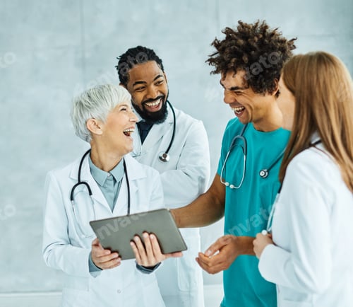 Preview: doctor hospital team medical document health medicine healthcare meeting teamwork tablet computer