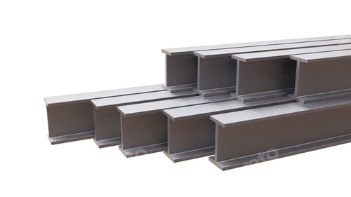 Preview: Steel beams H shape profile isolated on white,