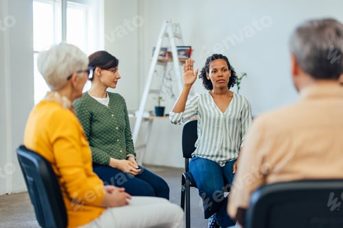 Preview: Group Therapy Session With Diverse People Sharing and Supporting Each Other