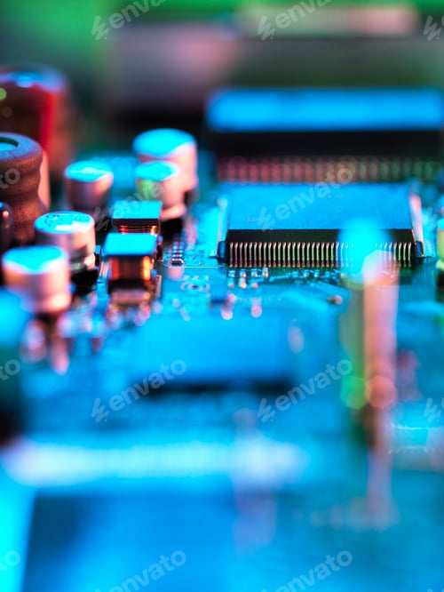 Preview: Close up of hi-tech electronic circuit board