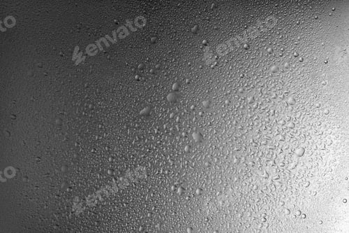 Preview: Water Drops On Gray Metal Background Texture With Smooth Transition Of Lighting