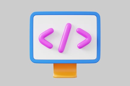 Vista previa: Signo de codificación en la pantalla del ordenador