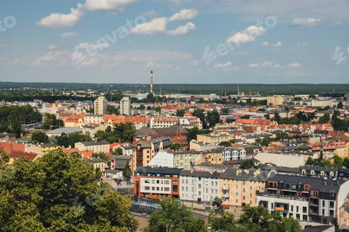Preview: Bydgoszcz. Aerial View of City Center of Bydgoszcz near Brda River. The largest city in the Kuyavian