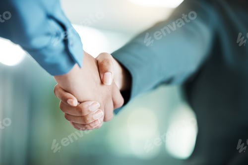Preview: Handshake, meeting and business people in partnership, collaboration and working on a deal at work.