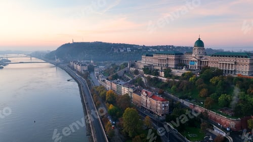 Preview: Budapest with Buda Castle Royal Palace and River Danube at sunrise, Hungary