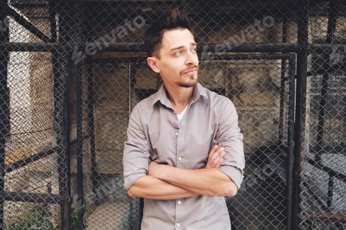 Preview: Handsome man outdoors portrait
