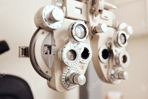 Preview: I can help you see more clearly. Shot of an optical refractor in an optometrists office.