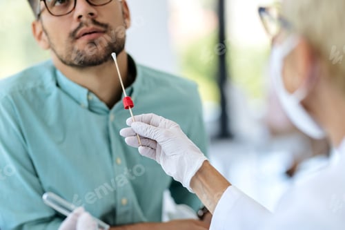 Preview: Close-up of PCR testing of a patient during coronavirus epidemic.