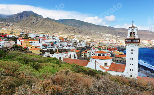Preview: View over Candelaria town in Tenerife, Spain
