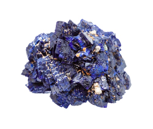 Preview: rough Azurite mineral crystals isolated on white