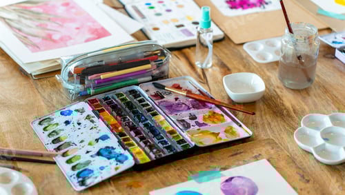 Preview: Watercolor Workshop. Artful Gathering: Women Engaging in Collaborative Watercolor Painting Workshop