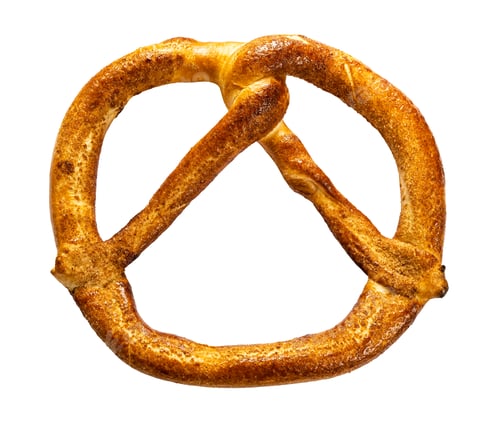 Preview: single sweet pretzel isolated on white