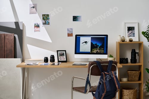 Preview: Workplace of graphic designer in office