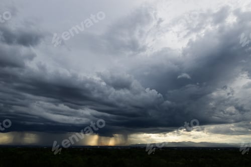 Preview: Storm clouds with the rain. Nature Environment Dark huge cloud sky black stormy cloud