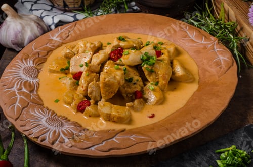 Vista previa: Pollo al curry con hierbas